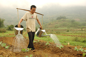 Nông dân xã Tú Sơn (Kim Bôi) mở rộng diện tích trồng dưa hấu phát triển kinh tế gia đình.